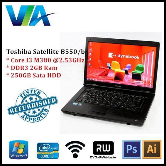 Refurbished Laptop Toshiba Satellite B550/B Core i3~2GB~250GB~Win7 Malaysia