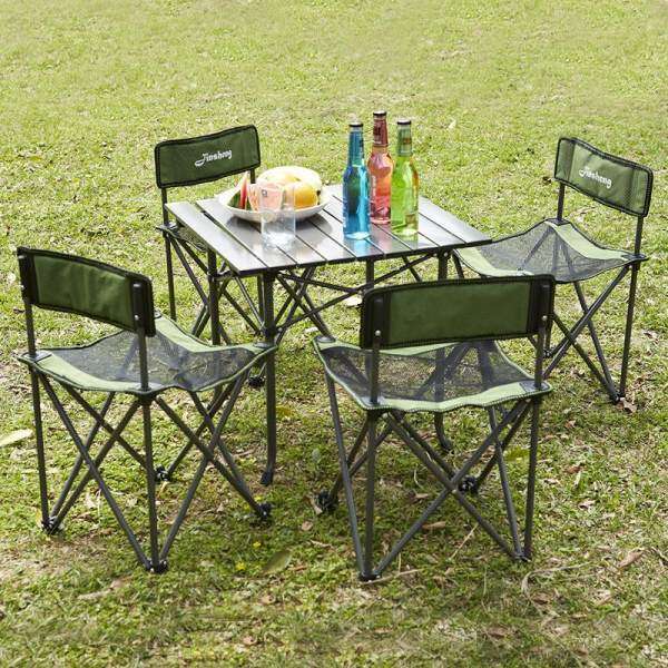 MWT1 Outdoor Folding Tables And Chairs Combination Portable Five Pieces Set Barbecue Self-driving Travel Leisure Beach Table And Chair Set