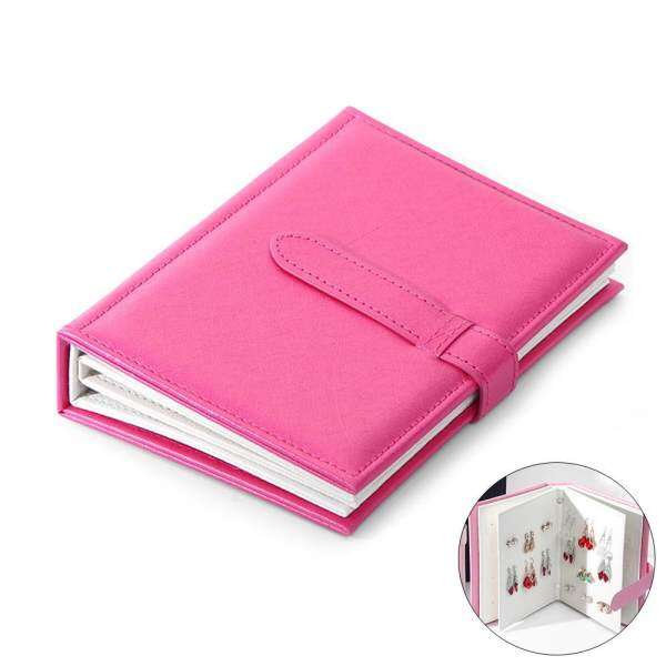 GoodScool Jewelry Organizer, GoodScool Portable Earring Holder Travel Jewelry Case, 42 Pairs Pu Leather Ear Studs Storage Book, Black