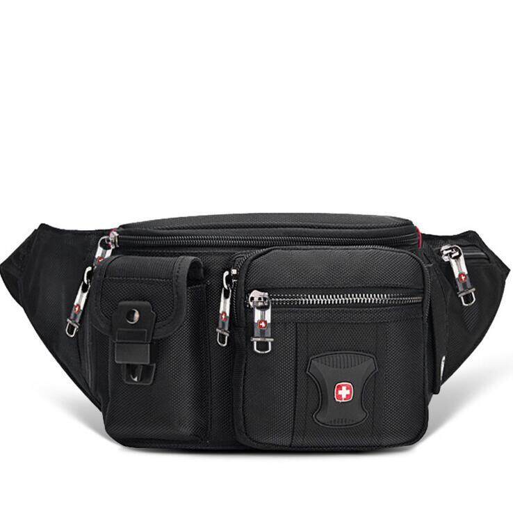 SWISSGEAR ชายกระเป๋าห้อยเอวกีฬา/กระเป๋าเดินทางกันน้ำไนลอน 7 "Oxford ผ้า SWISS Unisex แฟชั่นกระเป๋าสะพายไหล่สีดำล้วน/สีแดง/สีฟ้า /สีเทา/สีม่วง - INTL