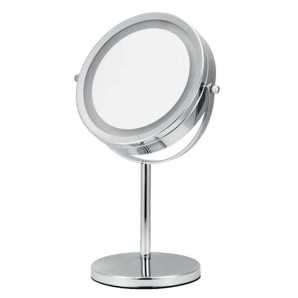 yongcai Led Vanity Mirror 13 Inches Circular Lighted Makeup Mirror Double-Sided Rotating Mirror With 5x Magnification , Silver Philippines