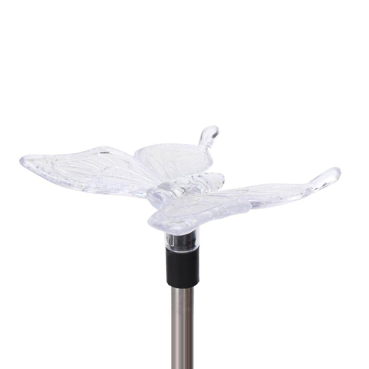 Butterfly Solar Power Garden Stake Pathway Waterproof Lights Color Change Decor