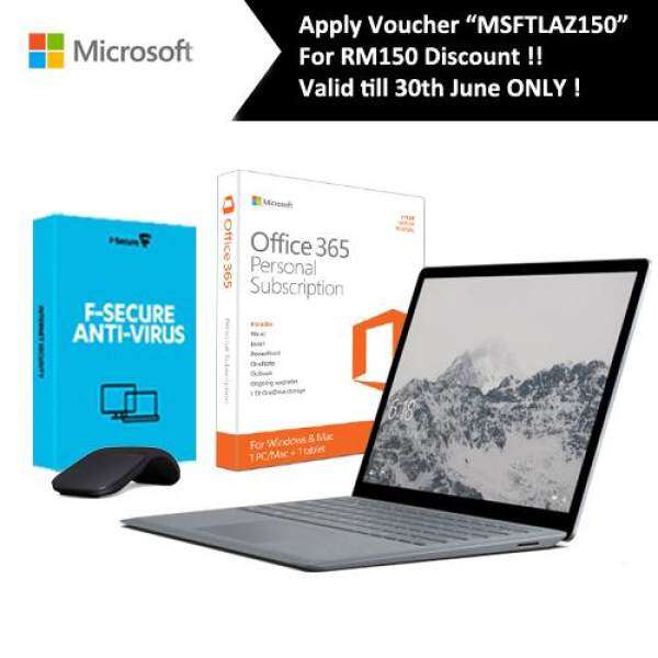 Surface Laptop Core i7/8GB RAM - 256GB + F-Secure End Point Protection + Office 365 Personal + Arc Touch Mouse Malaysia