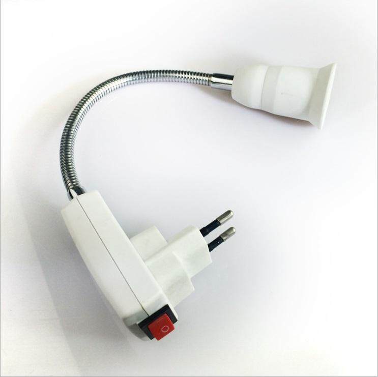 E27 Đui đèn LED Ánh Sáng Đa Năng Linh Hoạt Điều Chỉnh Adapter Chuyển Đổi Ổ Cắm có Công Tắc Châu Âu Quy Định Cắm