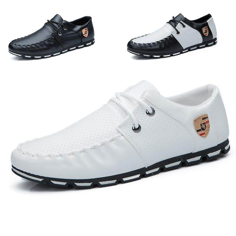 ผู้ชายรองเท้าหนังส้นเตี้ยรองเท้าลำลองรองเท้า Boat Shoes หนังรองเท้าผู้ชายแบบทางการ Kasut Lelaki