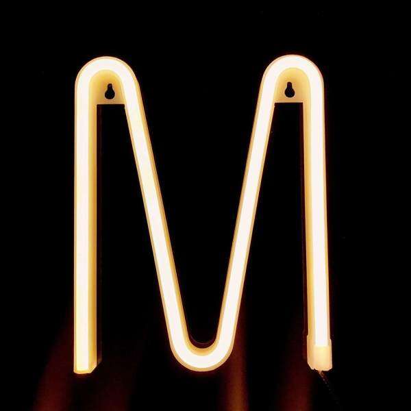 Letter Lamp Operated Powered M Shape Warm White for Home Party Decoration Cafe Shop Restaurant Wedding Function Lamp Shades M