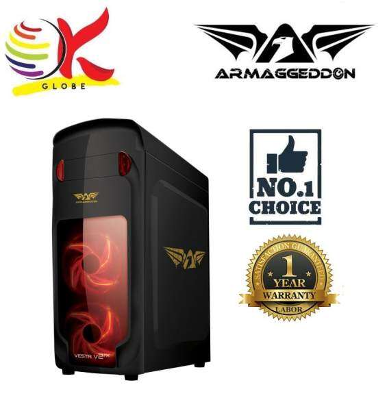 ARMAGGEDDON VESTA V2FX GAMING PC COATED CHASSIS BLACK WITHOUT PSU SEE THRU TRANSPARENT SIDE PANEL Malaysia