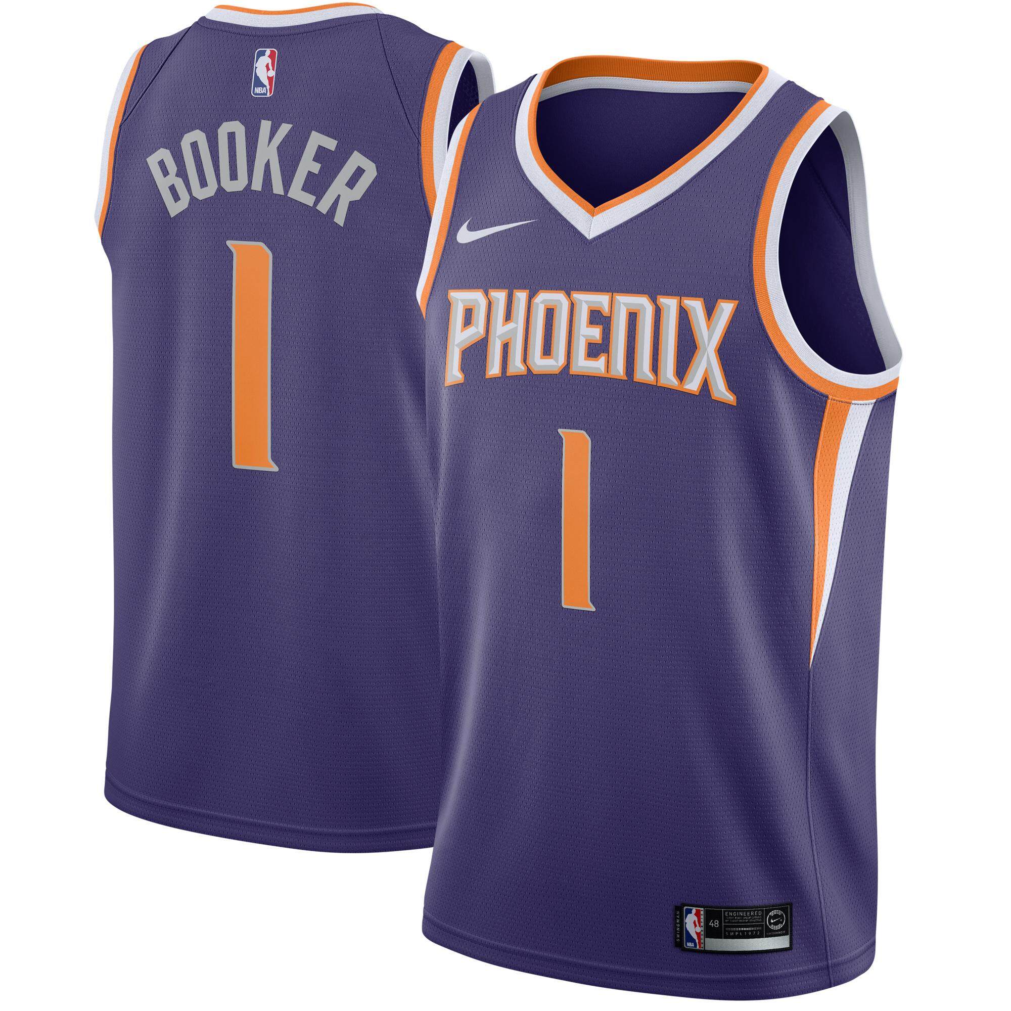 NBA Small Statement Edition Black Phoenix Suns Devin Booker Basketball Clothes For Man NO.1 Swingman Jersey Amrican lightweight