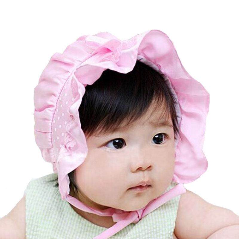 เด็กทารกหญิงแรกเกิดฤดูร้อน Sun Polka Dots หมวกบีนนี่หมวก 2-12 เดือน WH - INTL