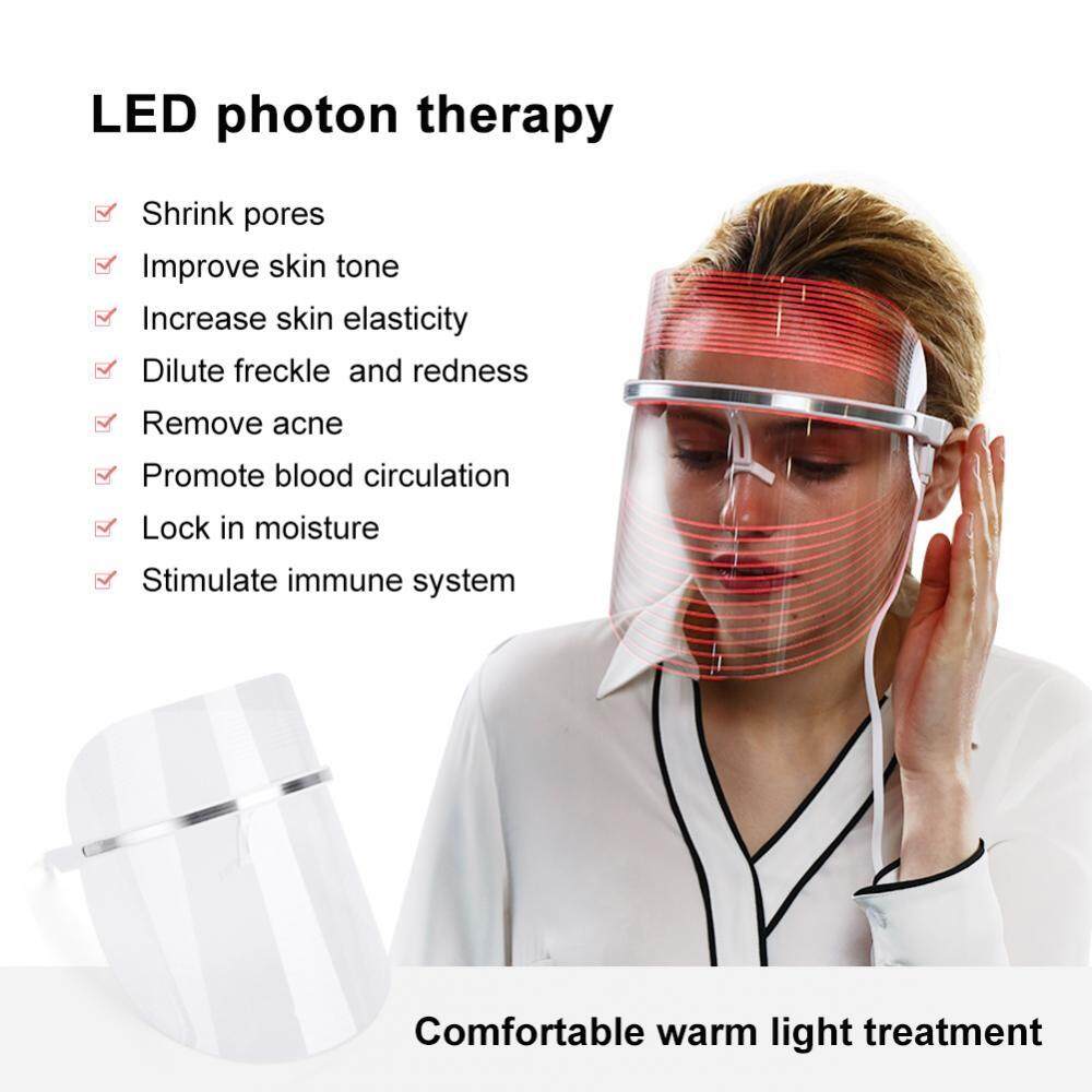 Red & Blue & Yellow LED Light Photon Face Mask Skin Rejuvenation Wrinkle Removal Facial Spa Red & Blue & Yellow LED Light Photon Face Mask Skin Rejuvenation Wrinkle Removal Facial Spa