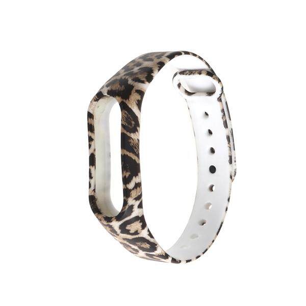 สายรัดข้อมือ Armband การพิมพ์สายรัดข้อมือสายนาฬิกาข้อมือสำหรับ Apple Watch Vervanging Smartband สำหรับ Xiaomi 2 (สีเหลืองลายเสือดาว)