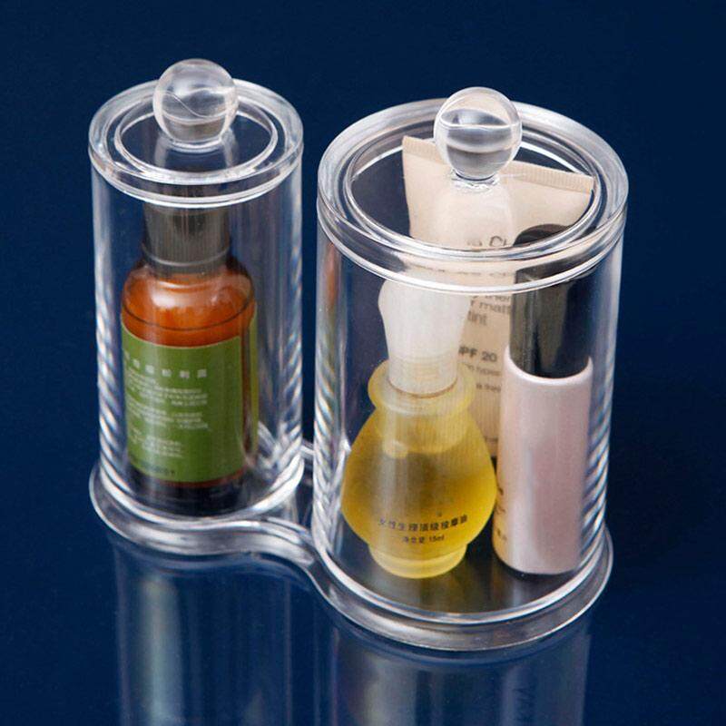 DE Fashion Practical Circular Clear Acrylic Cotton Ball Cotton Swabs Holder Makeup Organizer Box DE Fashion Practical Circular Clear Acrylic Cotton Ball Cotton Swabs Holder Makeup Organizer Box