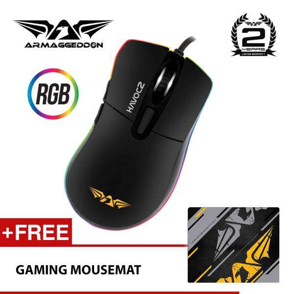 Havoc 2 (4800 CPI) RGB Gaming Mouse Free Gaming Mousemat by Armaggeddon Malaysia