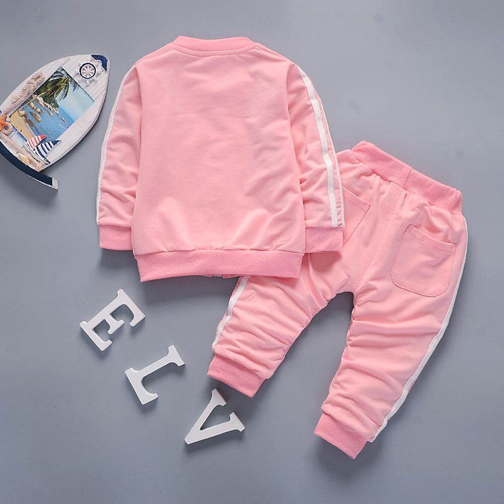Valueshopping - mal เด็กใหม่แฟชั่นลำลองน่ารักแขนยาวสำหรับฤดูร้อน Tops เสื้อ + ชุดกางเกง