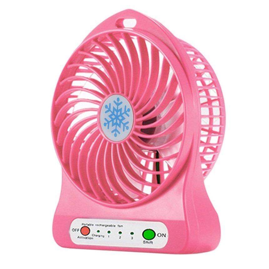 PSoft แบบพกพา Mini พัดลม LED Air พัดลมใช้แบตเตอรี่ดำเนินการที่ชาร์จ USB เรืองแสง LED พัดลมติดหลอดไฟ