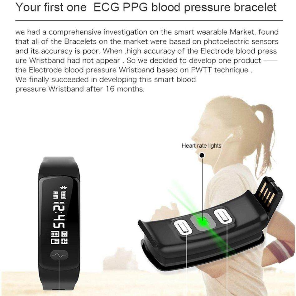 RUN2 Smart Sport Band ECG + PPG สายรัดข้อมือสร้อยข้อมือความดันโลหิตเครื่องวัดชีพจร