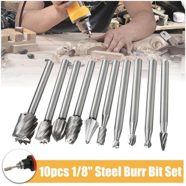 20 PCS 3mm Steel Head Carbide Burrs Wood Rotary Drill Die Grinder Carving Bit - intl