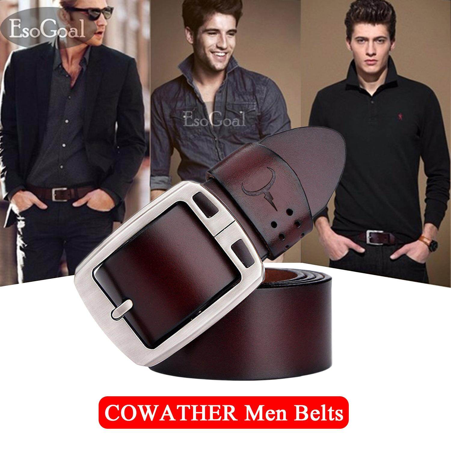 EsoGoal เข็มขัดผู้ชาย หนังวัวแท้ 100% เข็มขัด ผู้ชาย เข็มขัด หนังแท้ – Men Belts Top Cowhide Genuine Fashion Leather Buckle Belts For Men Cutable Waist Strap Male Belts 125cm EsoGoal เข็มขัดผู้ชาย หนังวัวแท้ 100% เข็มขัด ผู้ชาย เข็มขัด หนังแท้ - Men Belts Top Cowhide Genuine Fashion Leather Buckle Belts For Men Cutable Waist Strap Male Belts 125cm