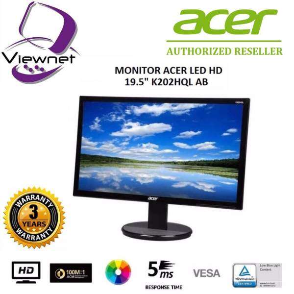 GENUINE ACER LED FLAT HD 19.5 ENVIRONMENT-FRIENDLY LCD MONITOR K202HQL AB WITH LOW BLUE LIGHT CONTENT (5MS/VGA/VESA) (UM.IX3SM.A01) Malaysia