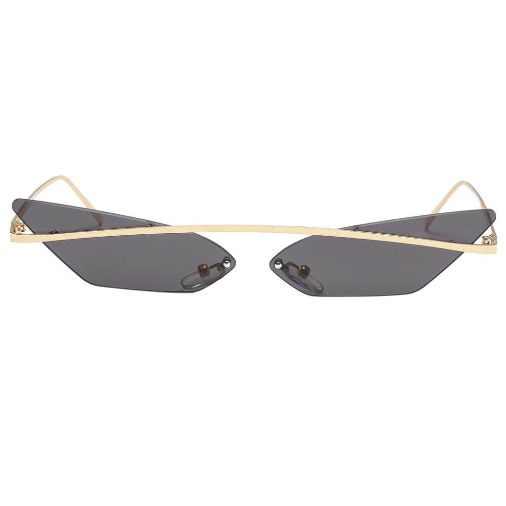 MagiDeal Retro Small Cat Eye Rimless Sunglasses Metal Frame Transparent Lens Gray MagiDeal Retro Small Cat Eye Rimless Sunglasses Metal Frame Transparent Lens Gray