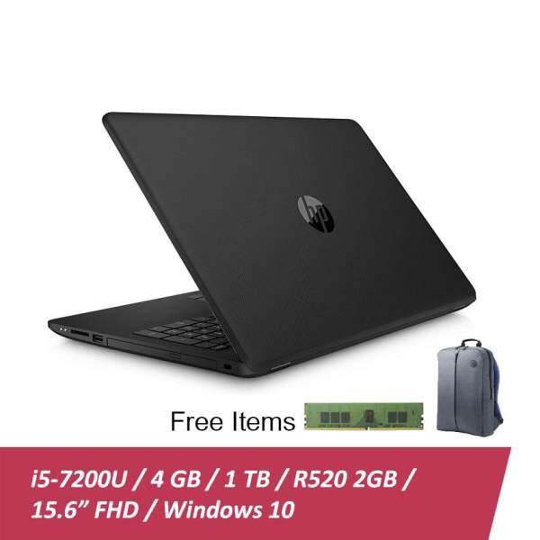 HP 15-BS641TX Notebook - Black (2LS67PA#UUF) i5-7200U, 4GB Ram, 1TB, 15.6”, Win10 + Free 4GB DDR4 ram n HP Backpack Malaysia