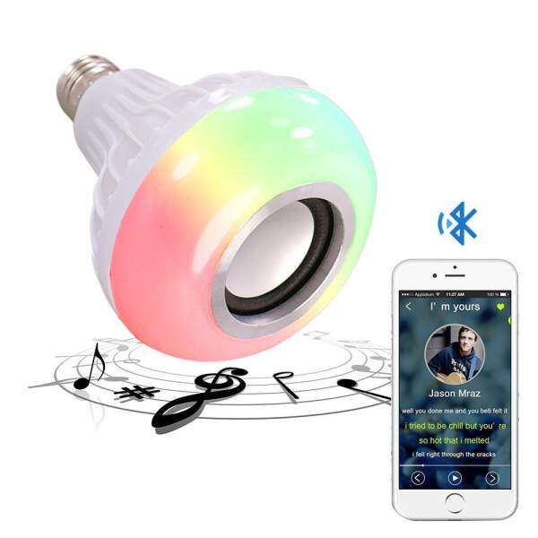GoodGreat Bluetooth Light Bulb Speaker RGB Color Changing Dimmable LED Light Bulbs Built-in Wireless Stereo Audio Speaker E26 Base Smart Music Light With 24 Keys IR Controller - intl
