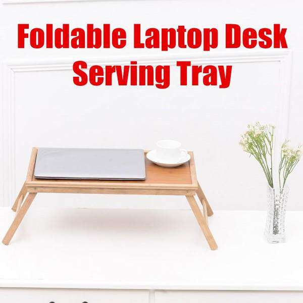 Bamboo Fold Up Lap Serving Tray Coffee Tea Table Dinner Breakfast Bamboo Wooden