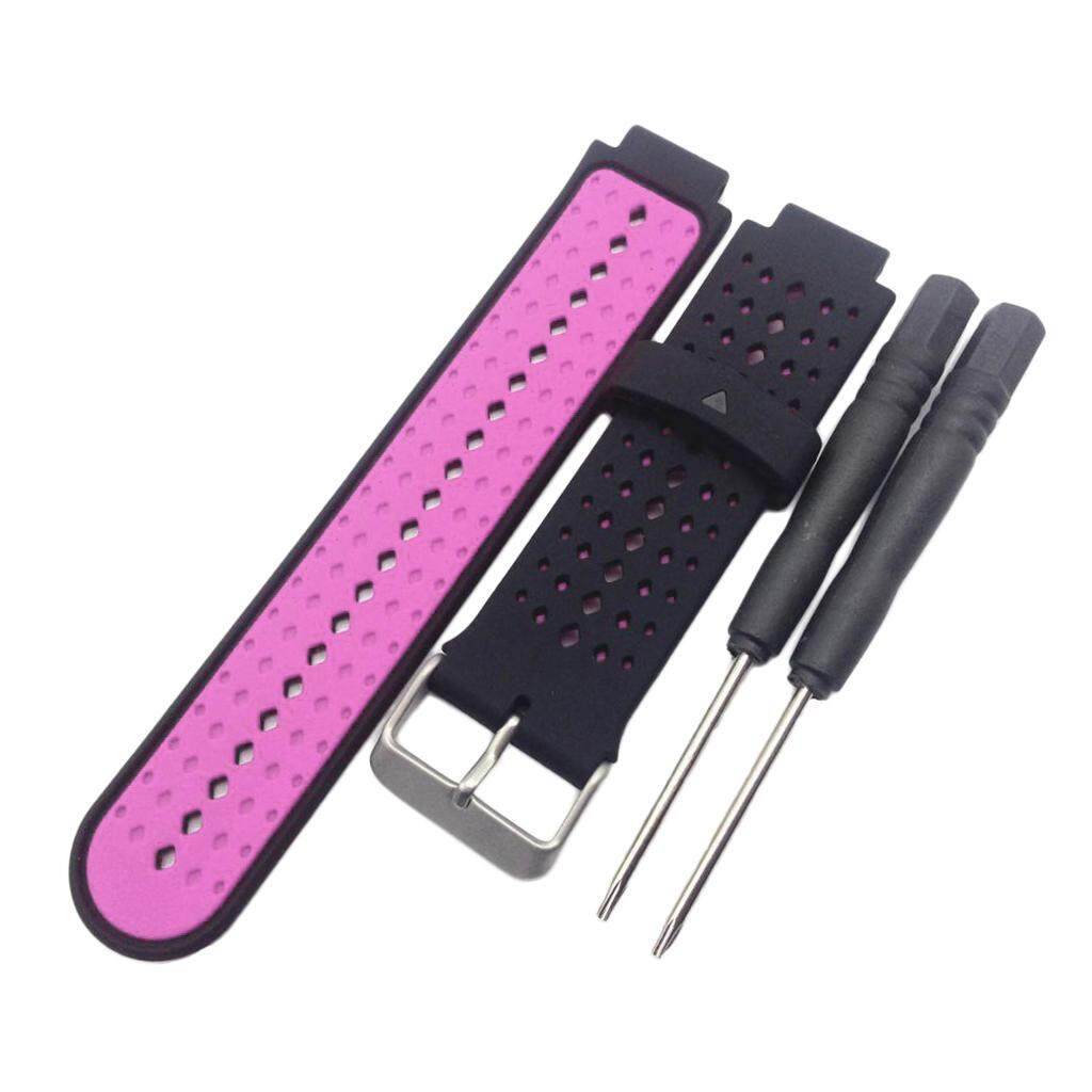 MIRACLE Shining สายสำรองสำหรับ Garmin Forerunner 220 230 235 620 Black & Pink - INTL