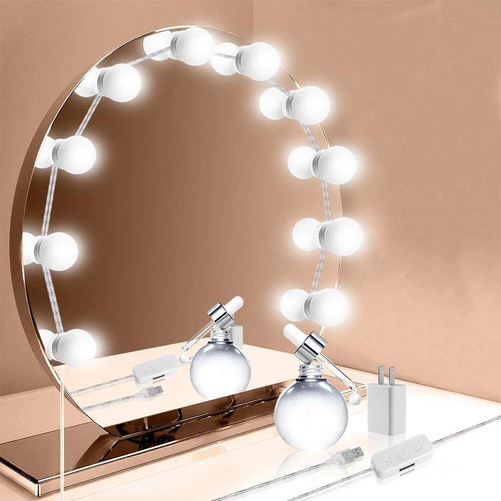 niceEshop (US Plug)Hollywood Style LED Vanity Mirror Lights Kit With 10 Dimmable Light Bulbs For Makeup Dressing Table And Power Supply Plug In Lighting Fixture Strip – Vanity Mirror Light