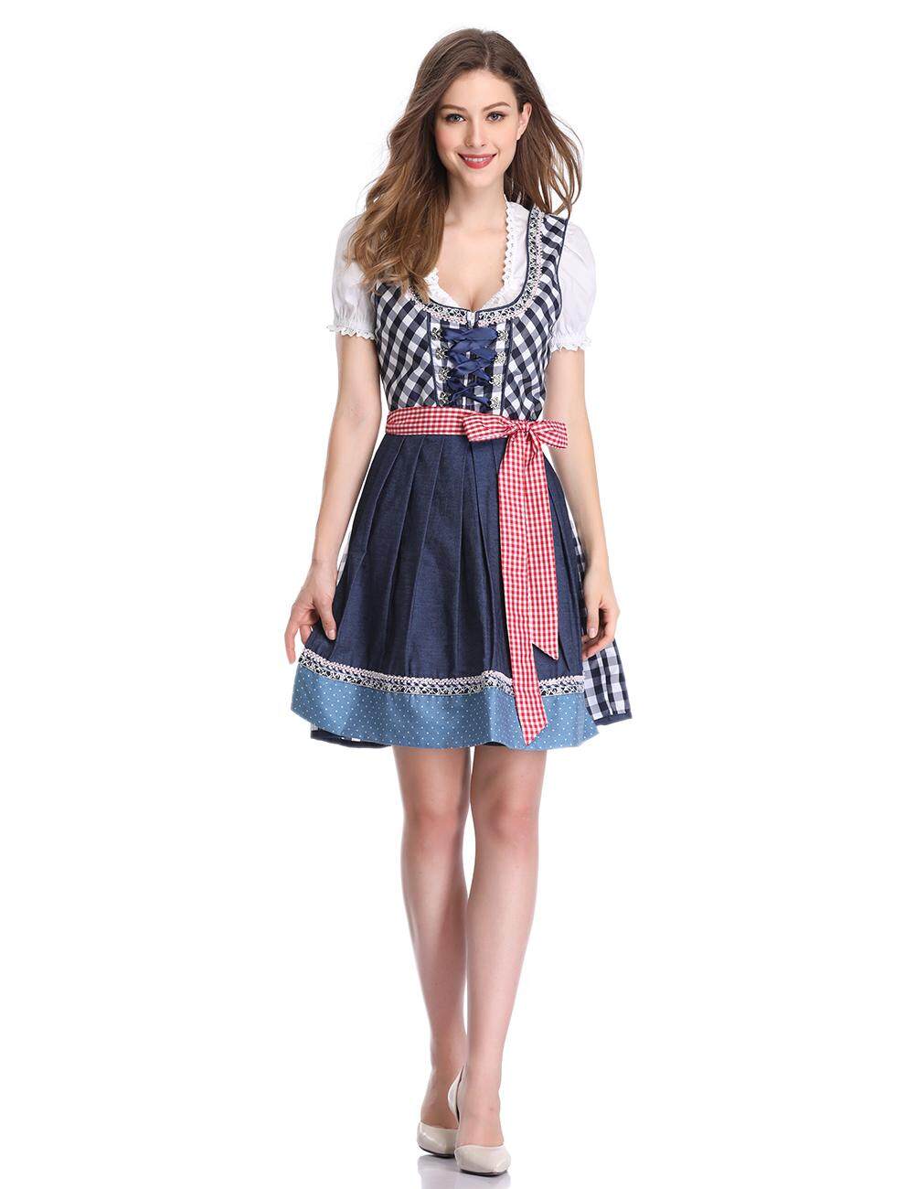 OS Kojooin ผู้หญิง 3 ชิ้น Oktoberfest เครื่องแต่งกาย Barmaid Dirndl ชุด OS Kojooin ผู้หญิง 3 ชิ้น Oktoberfest เครื่องแต่งกาย Barmaid Dirndl ชุด