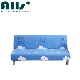 ราคาถูก! โซฟาแบบพับได้ผ้าคลุมเตียงยืด NO Handrails ปลอกโซฟายืดหยุ่นผ้าคลุมโซฟาไม่มีผ้าไม่มีการซีดจาง (AGPY)