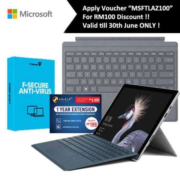 NEW Microsoft Surface Pro - Core I5 8G/128GB Free Surface Pro Type Cover (Platinum) + Shieldcare 1 Year Extended Warranty + F-Secure End Point Protection Malaysia