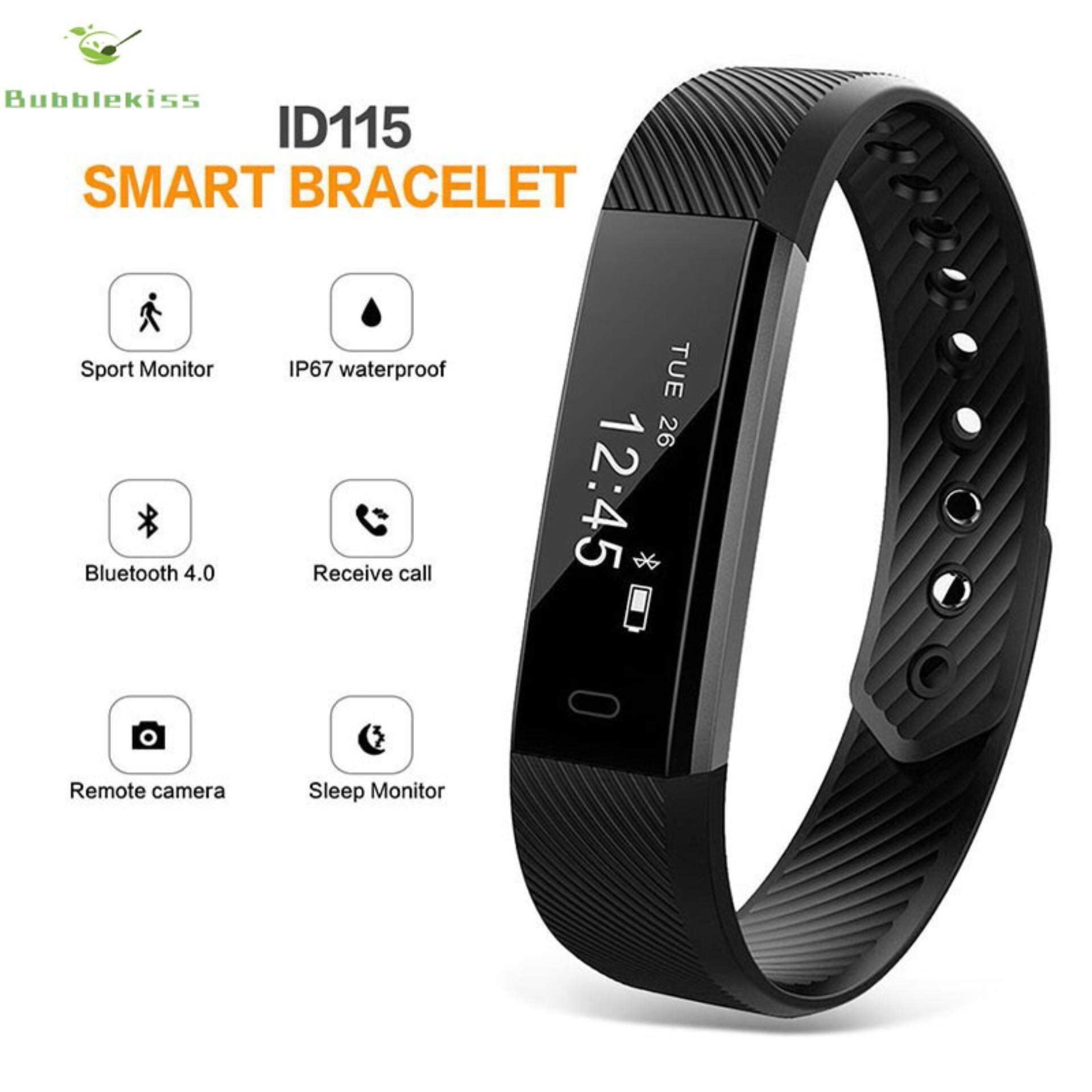 ID115 สมาร์ทวอท์ช IPX7 กันน้ำข้อมูล SMS Call เตือนการซิงโครไนซ์บลูทูธระยะไกลกล้องสมาร์ทสร้อยข้อมือ - INTL