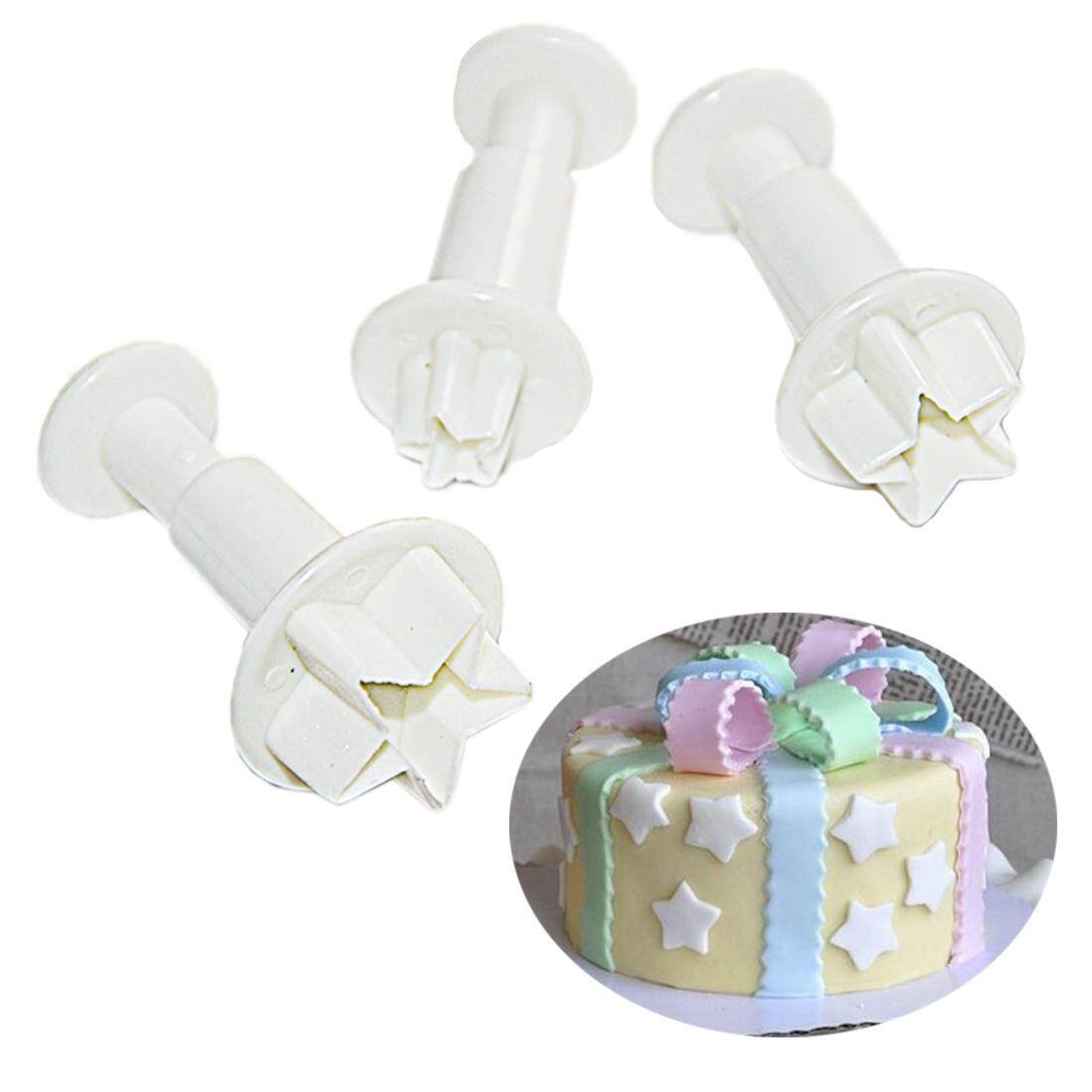 3 ชิ้น MINI Star พิมพ์กดฟองดองเครื่องตัดบิสกิตเค้กคุกกี้แม่พิมพ์ประดับเครื่องมือ - INTL