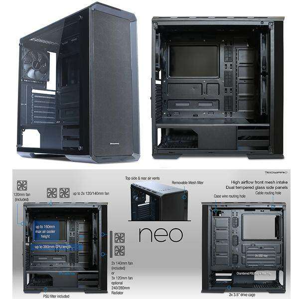 Tecware Neo TG Tempered Glass Casing With 2 Units 14CM Fan & 1 Unit 12CM Fan Malaysia