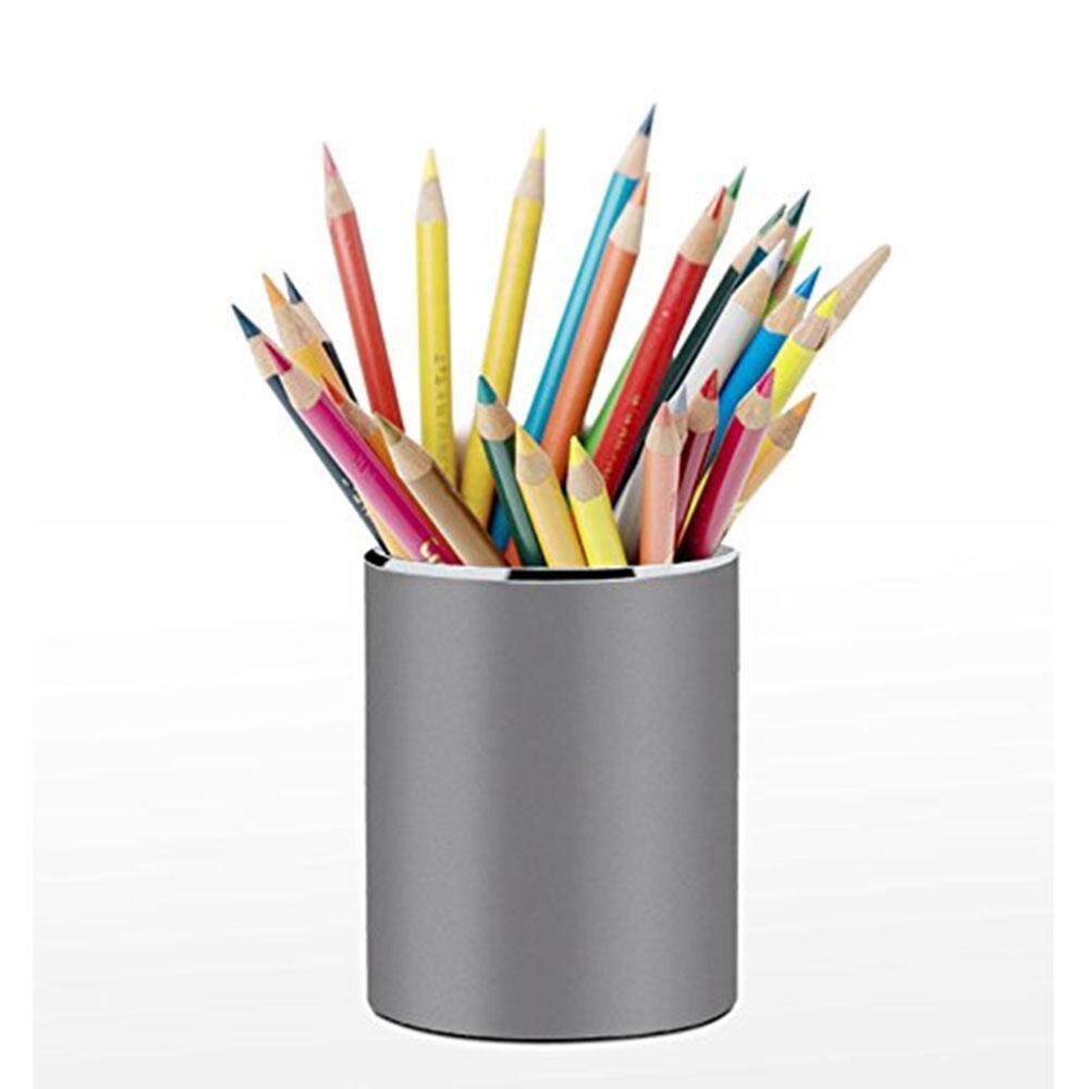 xaqiwe Pen Pencil Holder, Creative Simple High-end Business Office Pen Holder Stainless Steel Pencil Holder Office Desk Organizer Container