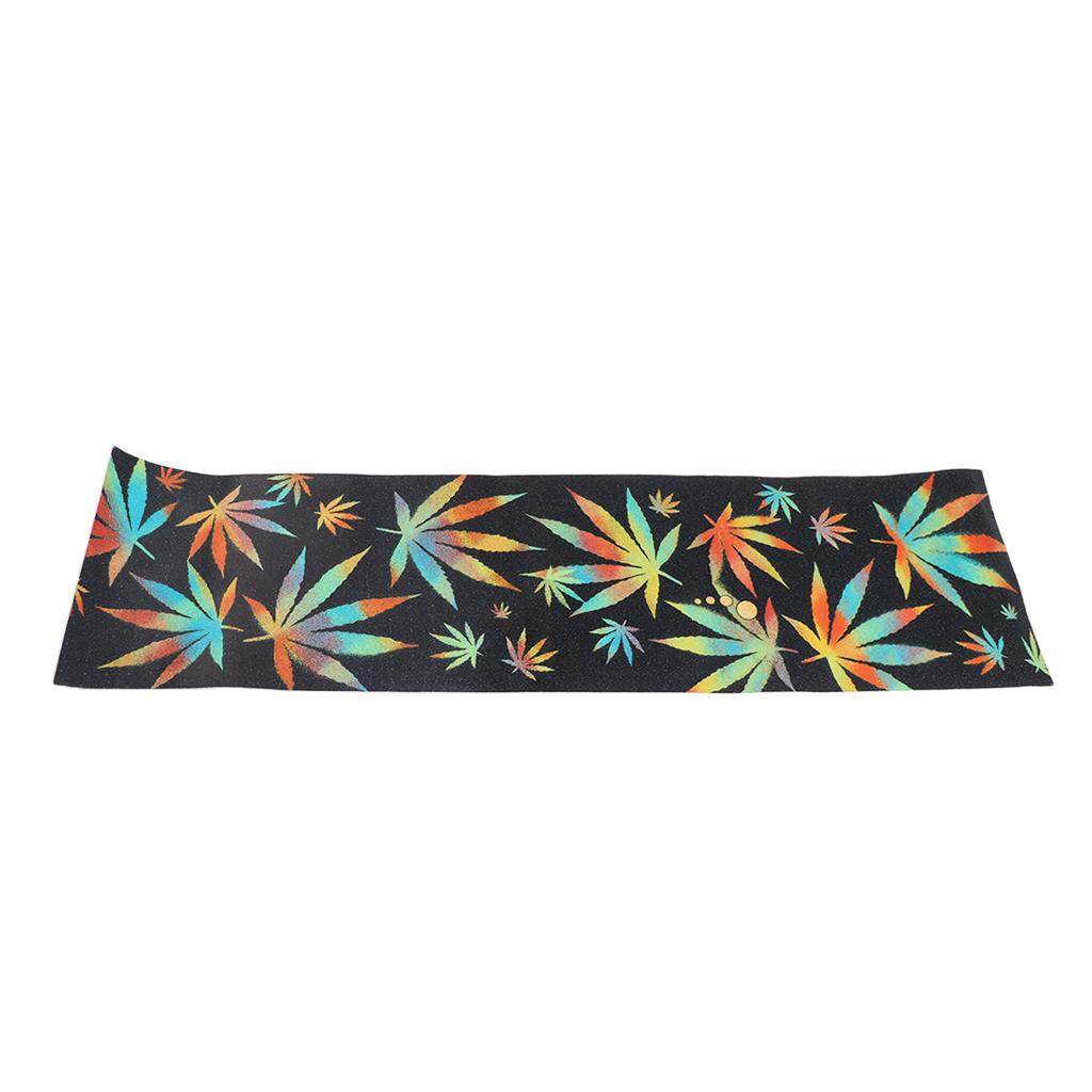 MagiDeal Skateboard Deck Sandpaper Grip Tape Griptape Sheet 84 x 23cm Maple leaf