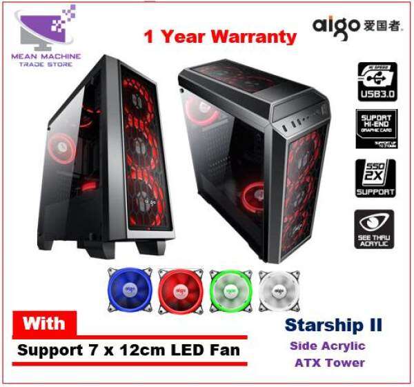 Aigo Starship 2 Starship II Black ATX Acrylic Gaming Chassis Malaysia
