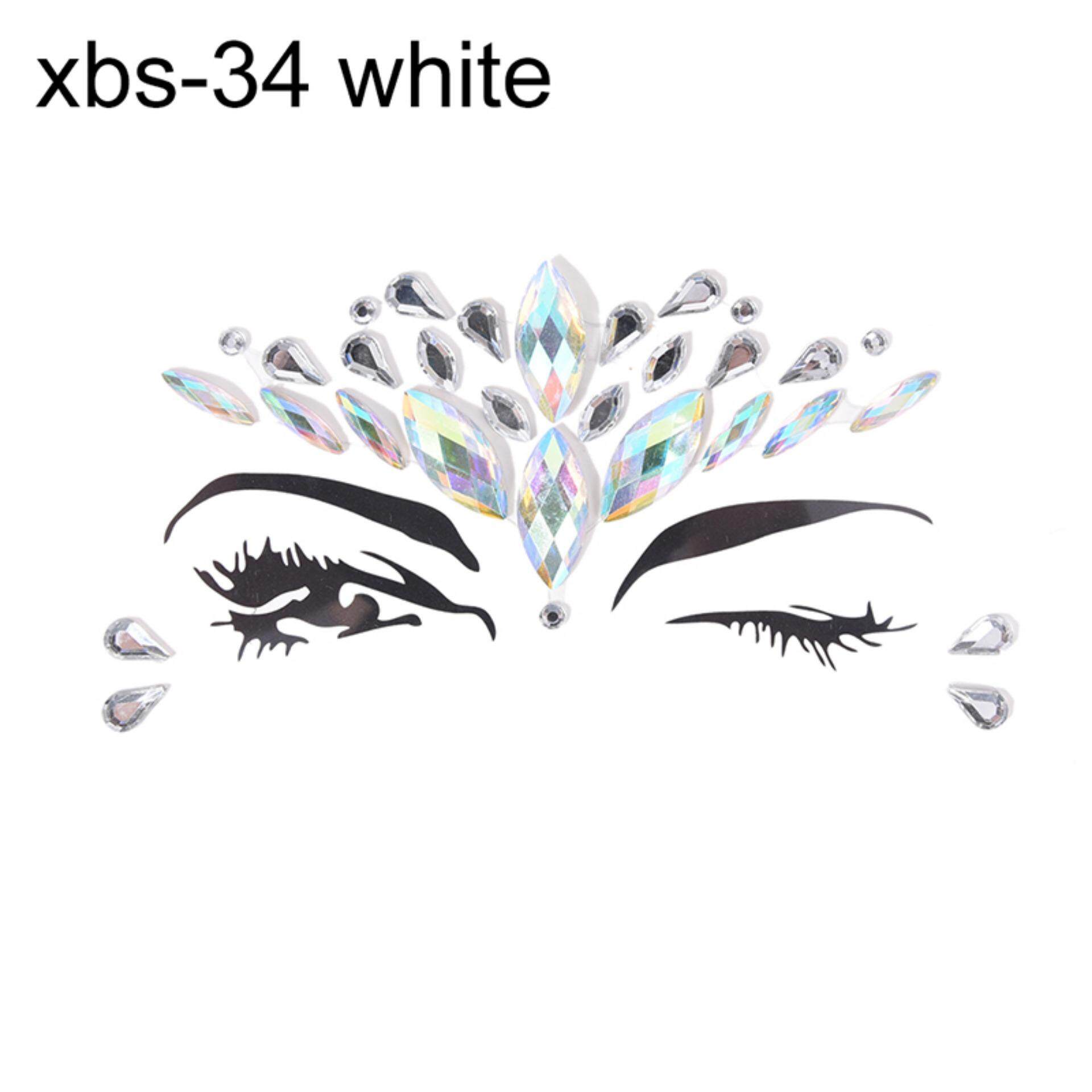 ความงาม Glitter Rhinestone คริสตัล TATTOO Body อัญมณีกาว Face เครื่องประดับสี: Xbs-34 สีขาว - INTL ความงาม Glitter Rhinestone คริสตัล TATTOO Body อัญมณีกาว Face เครื่องประดับสี: Xbs-34 สีขาว - INTL