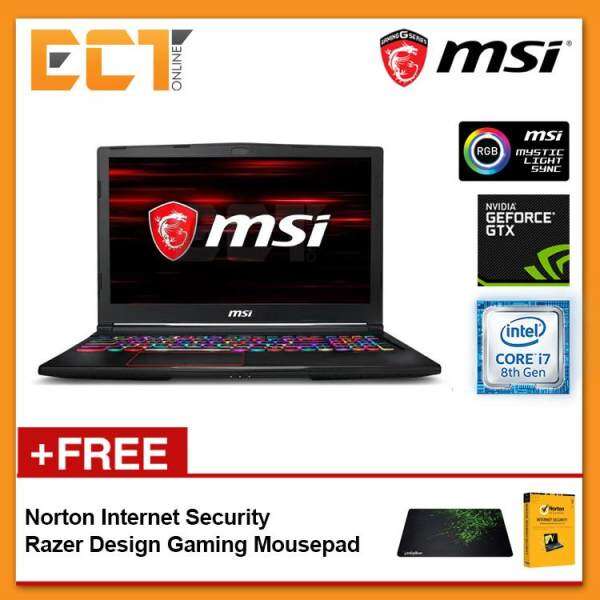 MSI Raider RGB GE63 8RF-467 Gaming Laptop (i7-8750H 4.10GHz,256GB SSD+1TB,16GB+16GB,GTX1070-8G,15.6 FHD,W10) Malaysia