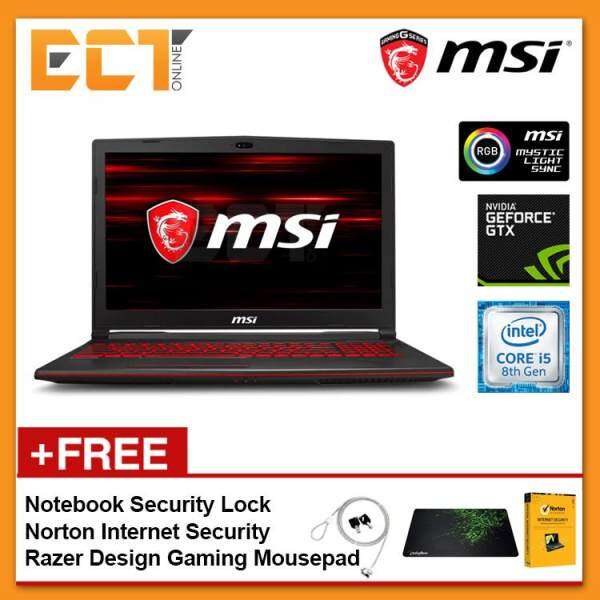 MSI GL63 8RC-413 Gaming Laptop (i5-8300H 4.00GHz,1TB,4GB,GTX1050-4G,15.6 FHD,W10P) Malaysia
