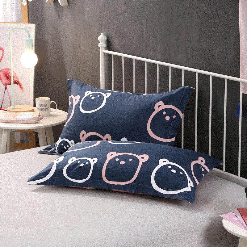 100% Cotton Vỏ GốI SọC Chéo Đơn 100% Cotton Vỏ Gối Một Cặp Vợ Chồng Kiểu Hàn Hai Chỉ Người Lớn Vỏ Gối 100% 100% Cotton