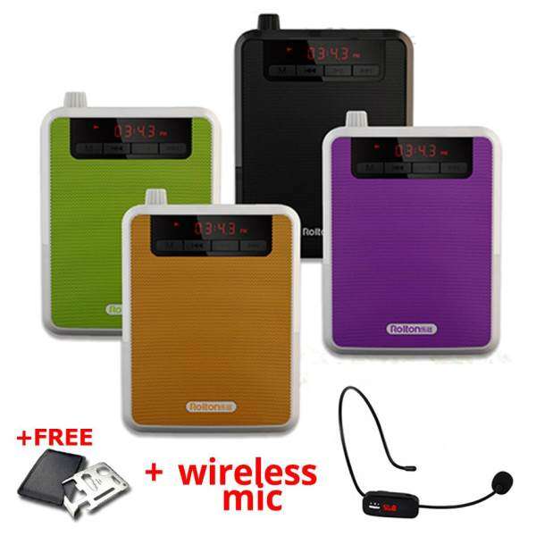 ROLTON K300 Portable Loud Speaker Amplifier Wireless Mic Recorder MP3 +Free Gift Malaysia