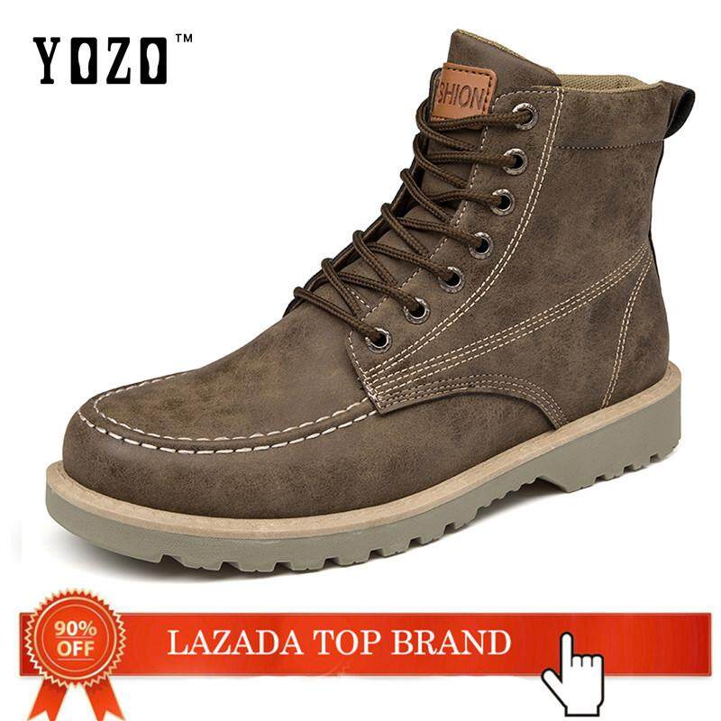 YOZO Men'S Shoes Wear-Resistant Non-Slip Work Boots High Tops Martin Boots Fashion Motorcycle Boots YOZO Men'S Shoes Wear-Resistant Non-Slip Work Boots High Tops Martin Boots Fashion Motorcycle Boots