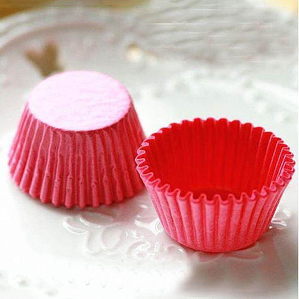1000 ชิ้น MINI ช็อกโกแลตกระดาษซับการอบมัฟฟินเค้ก Cupcake กรณีสีทึบ - INTL