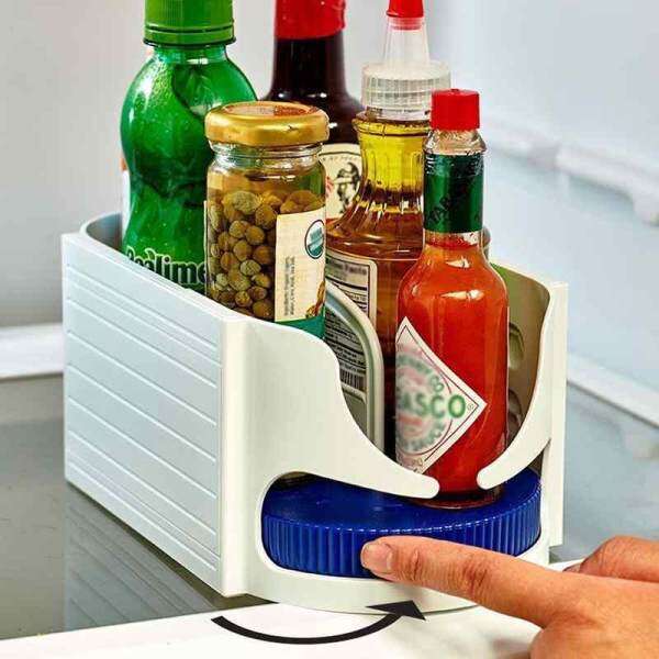 ailsen Laser Cupboard Organiser Small Roto-Caddy Swivel Sauce Jars/Cans/Cups Storage