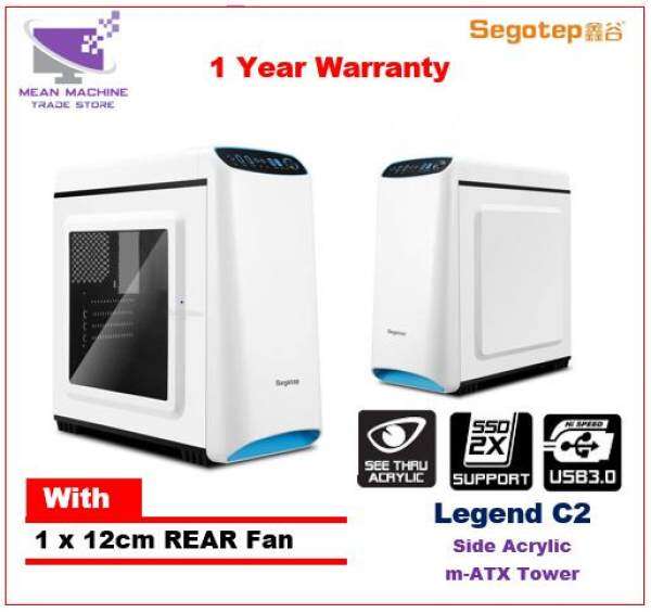Segotep Legend C2 White / m-ATX Tower / USB 3.0 Acrylic Gaming Chassis Malaysia