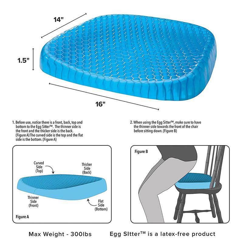 Unique Gel Honeycomb Seat Cushion Flex Back Support Breathable Pillow for Office Worker - intl