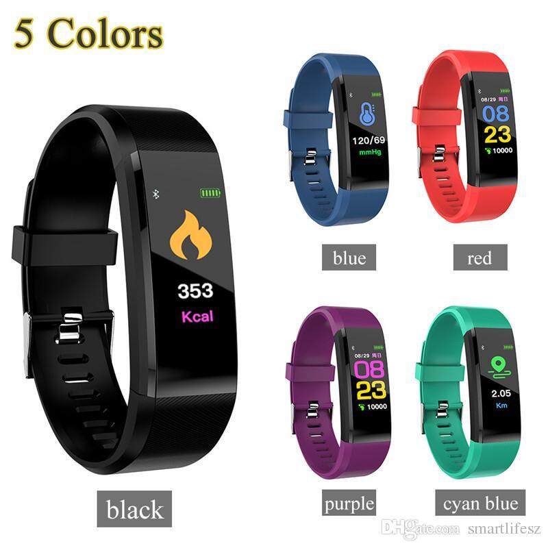 มาใหม่ล่าสุดใหม่ ID115plus สายรัดข้อมือฟิตเนสสร้อยข้อมือสมาร์ทเครื่องวัดชีพจรความดันโลหิตนาฬิกา Pedometer กิจกรรมสมาร์ท