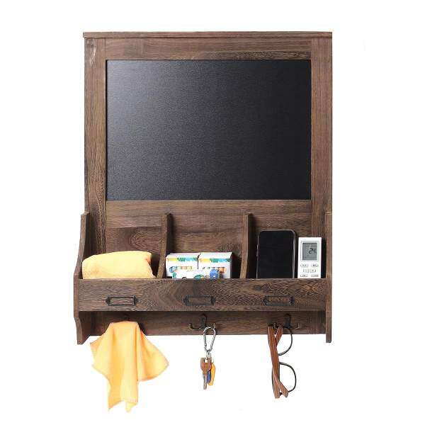 Shabby Chic Blackboard Vintage Chalk Board Wooden Notice Hooks Post Key Storage Coffee
